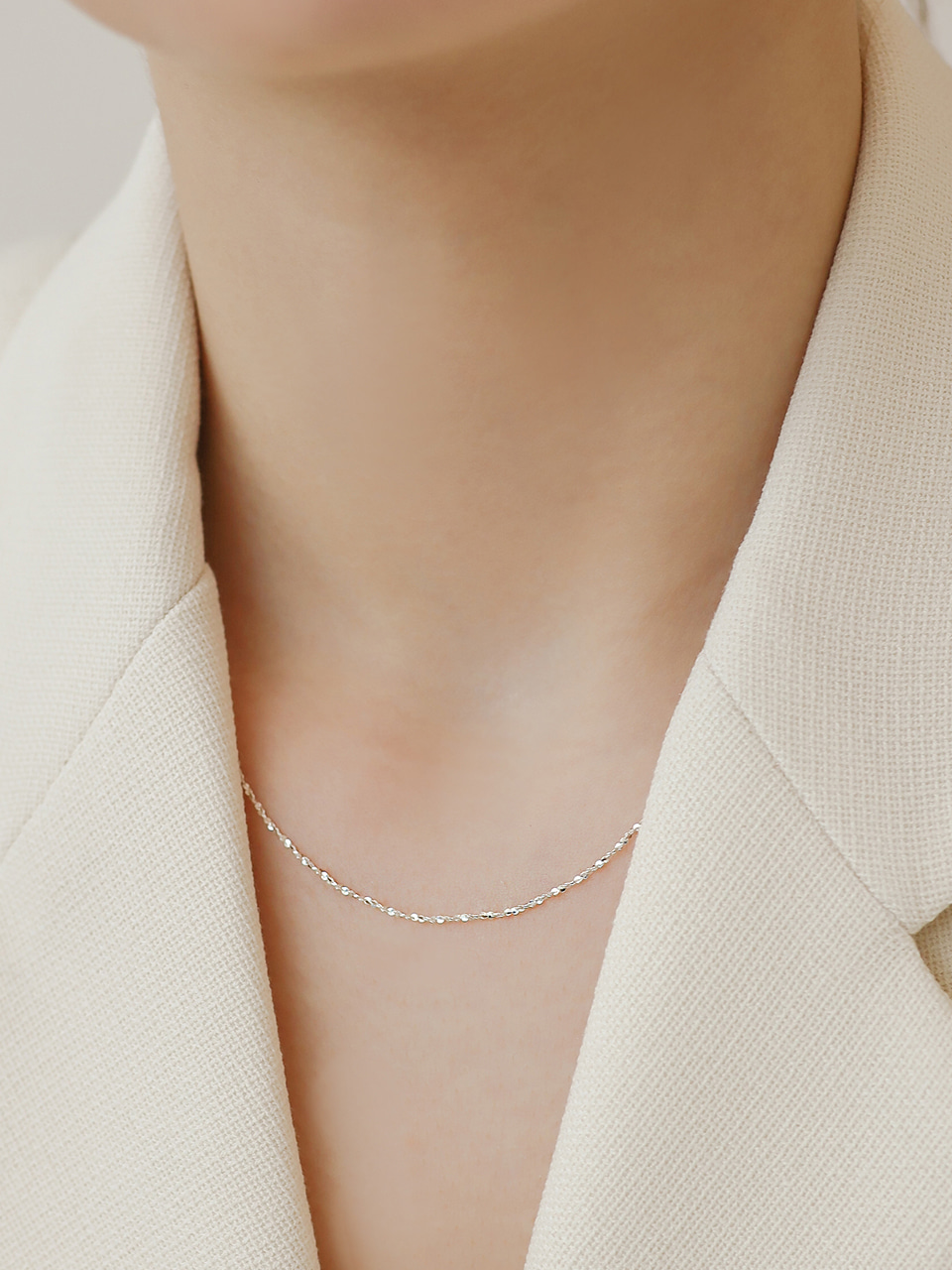 [셀럽 착용] slim shiny necklace