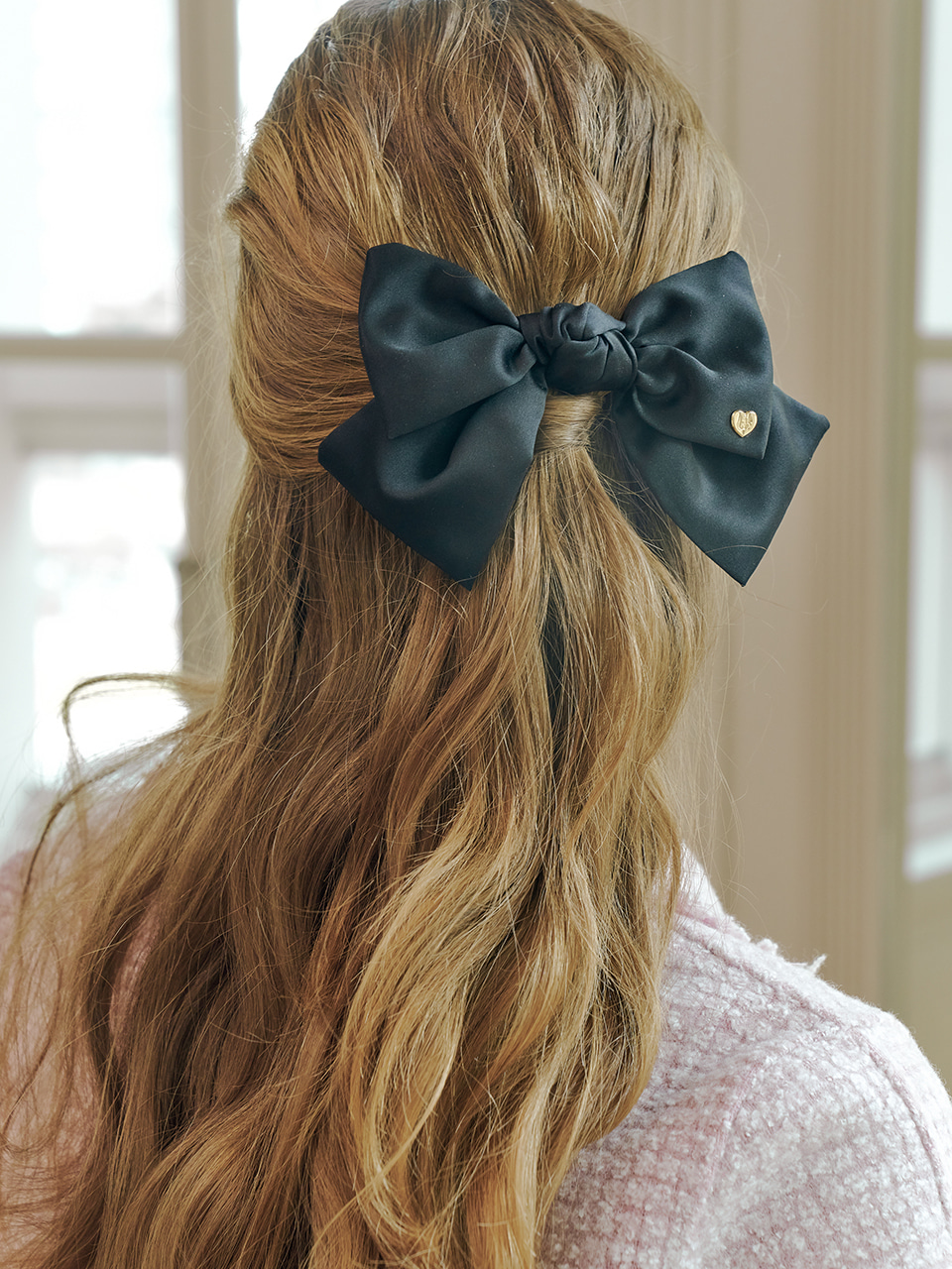 [임수향 착용] mari ribbon hairpin_black