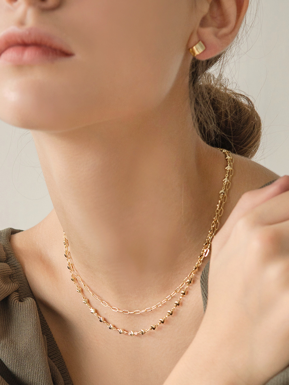 [태연 박지훈 위아이 김요한 착용] tilda heart layered necklace