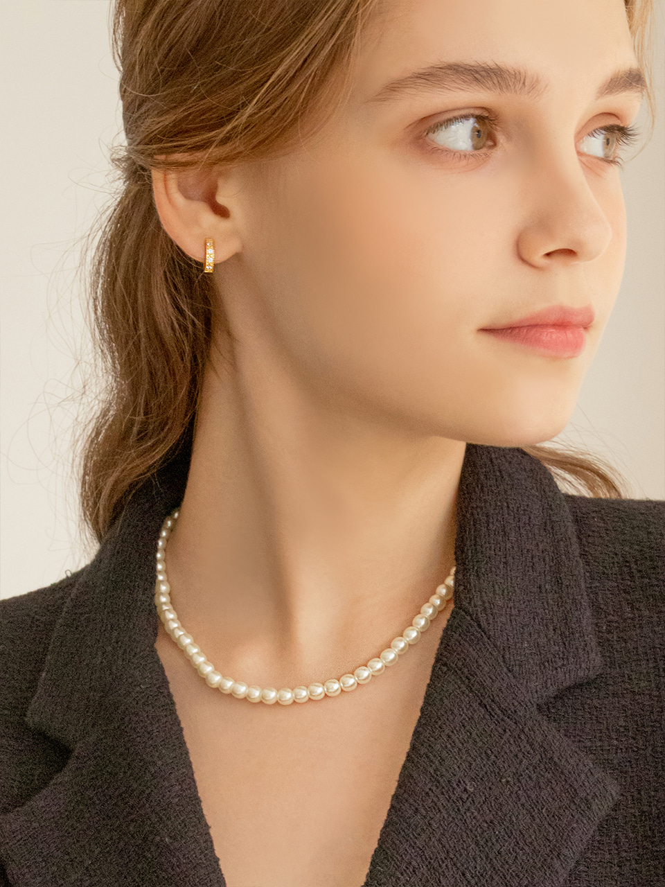 [우즈 착용] blanc pearl necklace