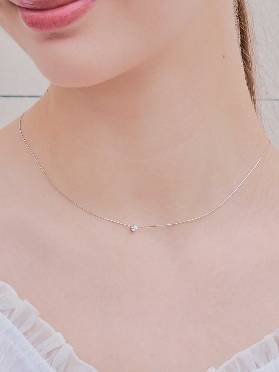 [유지애 착용] whisper cubic necklace