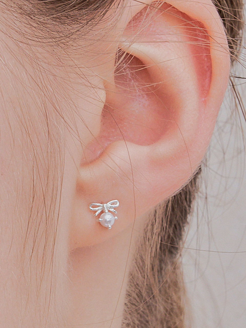 [셀럽 착용] bell ribbon pearl earring
