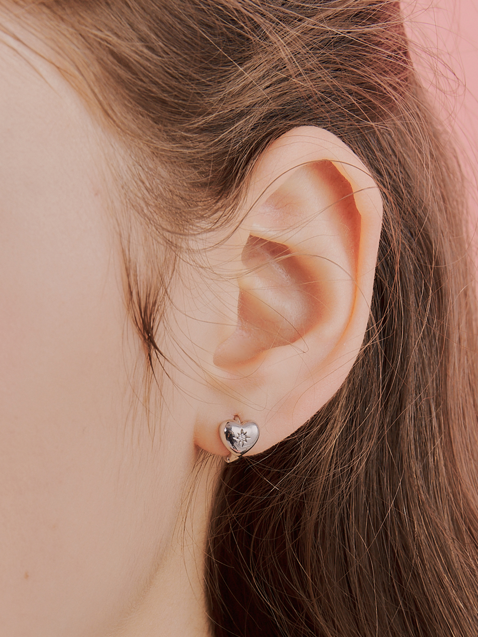 universe heart cubic earring